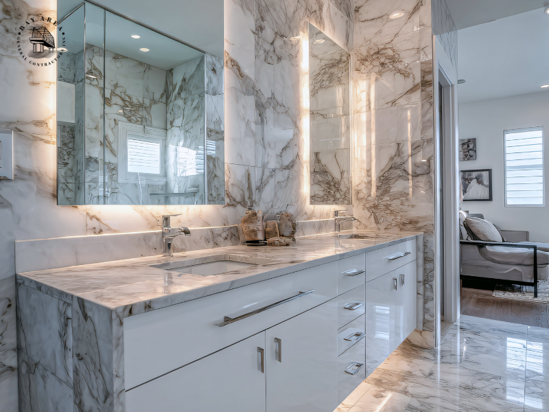 vanity and storage installation